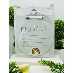 Rae Dunn Newborn Wood Announcement Plaque